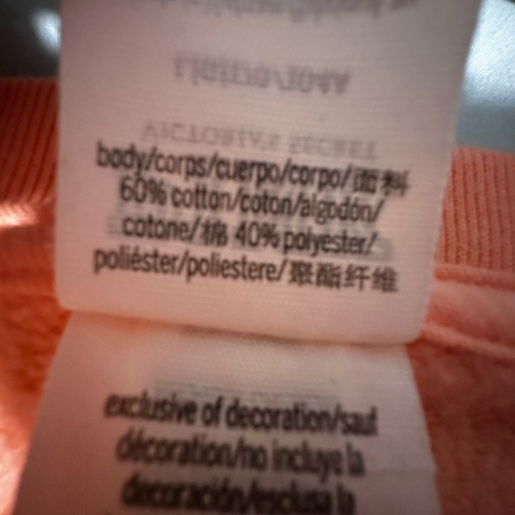 Victorias Secret Pink Varsity Crew Pullover. Ombré Orange/White. Love Pink. LG. - Picture 9 of 12